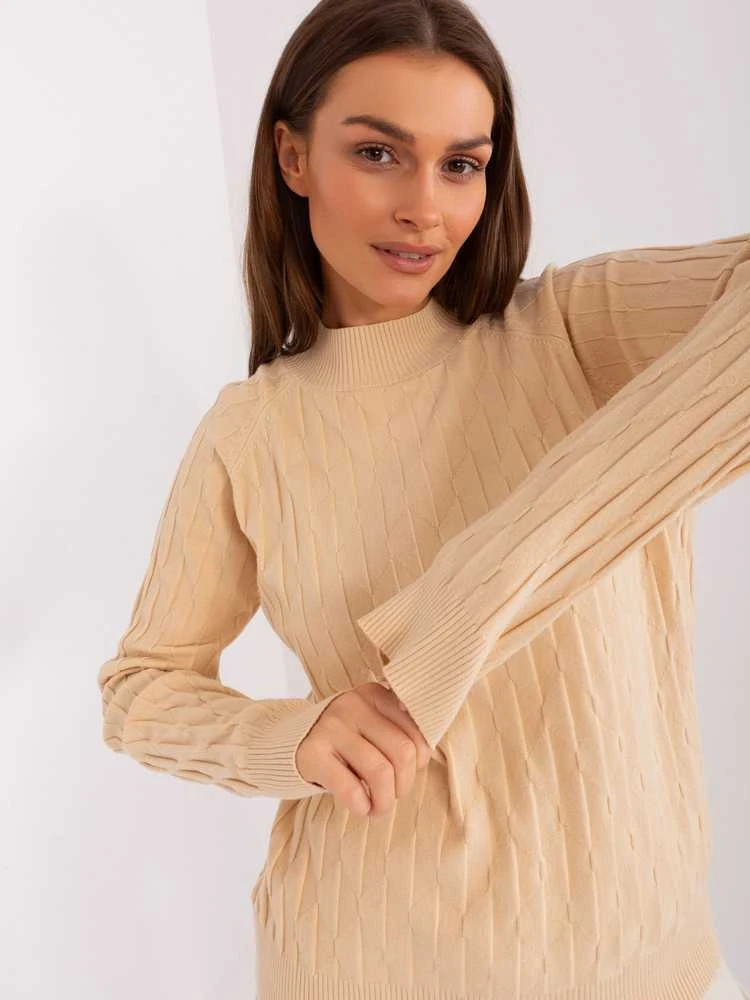 Wool Fashion Italia Megztinis-AT-SW-2326.37X-smėlio spalvos
