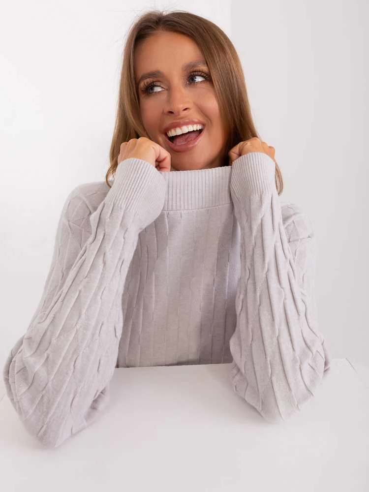 Wool Fashion Italia Megztinis-AT-SW-2326.37X-šviesiai pilkas
