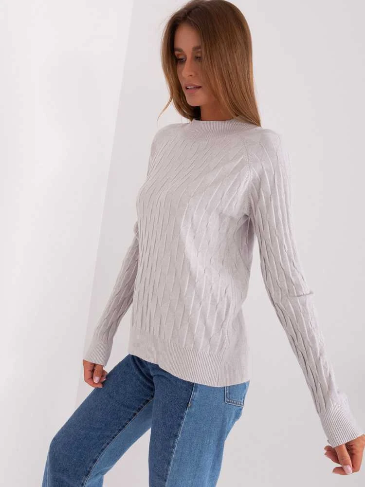 Wool Fashion Italia Megztinis-AT-SW-2326.37X-šviesiai pilkas