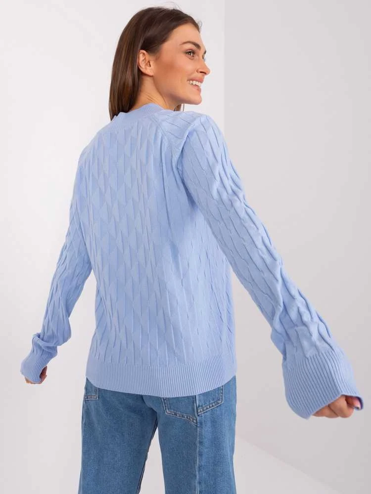 Wool Fashion Italia Megztinis-AT-SW-2326.37X-šviesiai mėlynas
