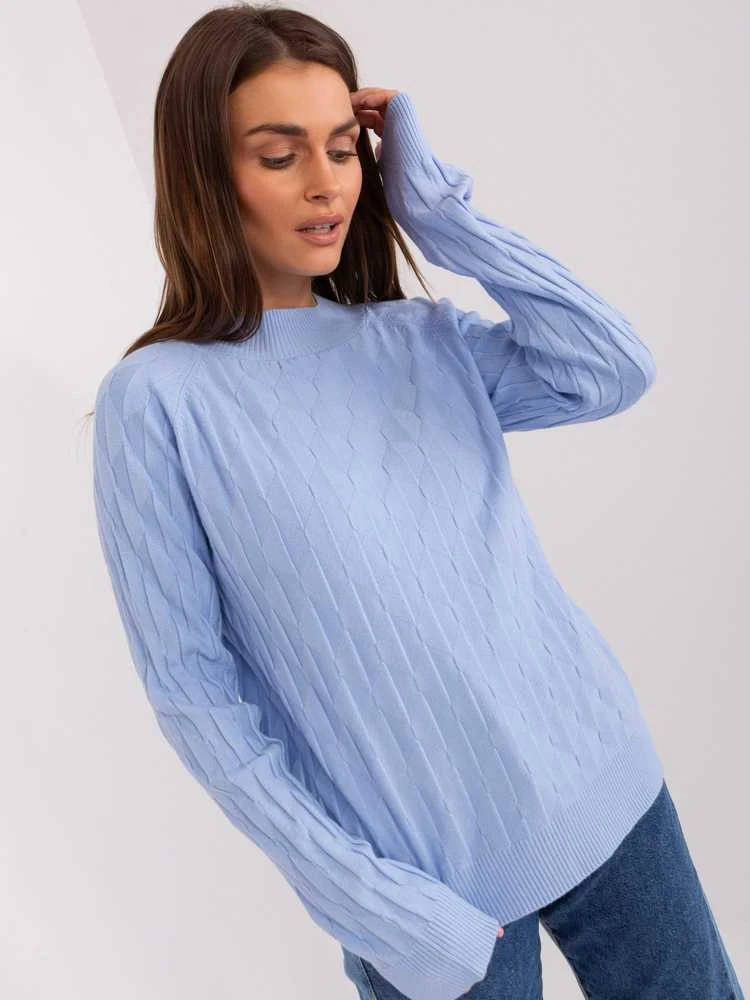 Wool Fashion Italia Megztinis-AT-SW-2326.37X-šviesiai mėlynas