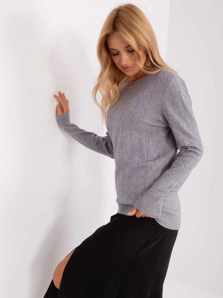 Wool Fashion Italia Megztinis-AT-SW-232901.25X pilkas