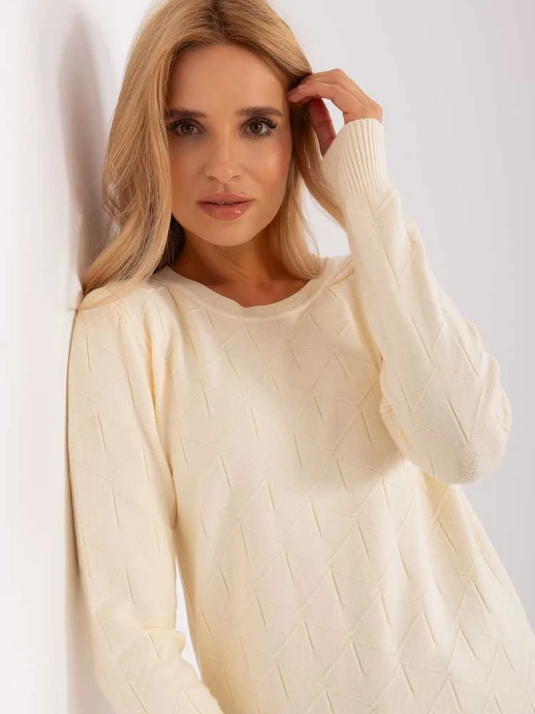 Wool Fashion Italia Megztinis-AT-SW-232901.25X šviesiai smėlio spalvos