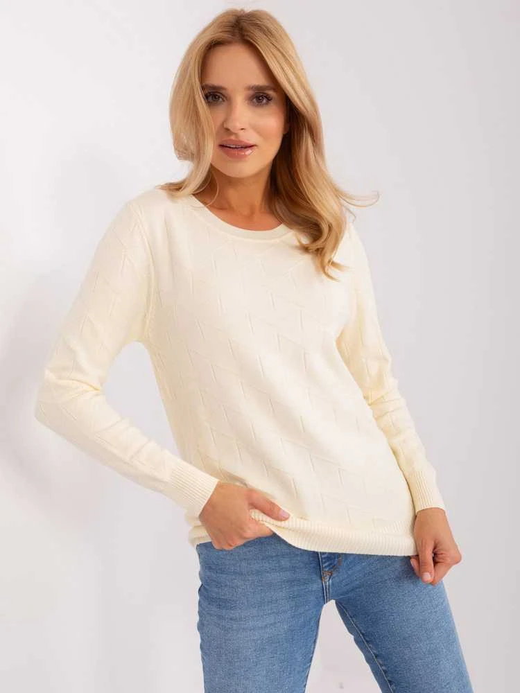 Wool Fashion Italia Megztinis-AT-SW-232901.25X šviesiai smėlio spalvos