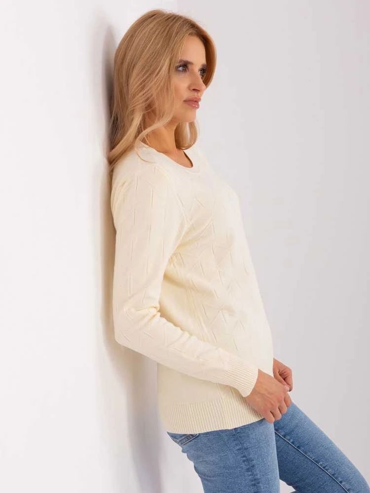 Wool Fashion Italia Megztinis-AT-SW-232901.25X šviesiai smėlio spalvos