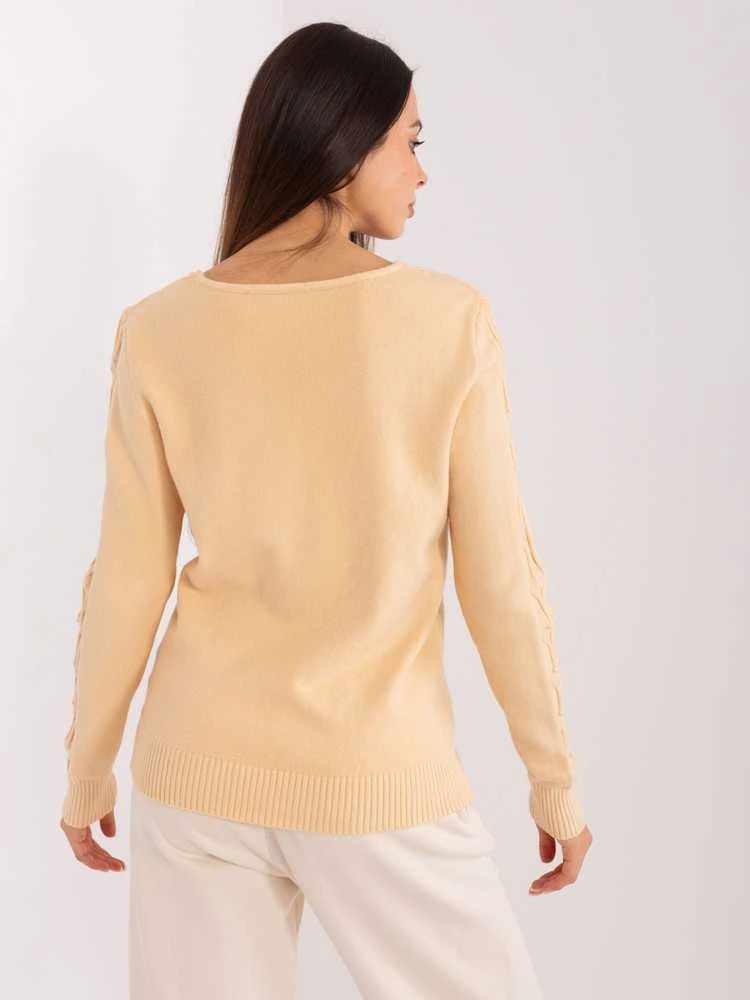 Wool Fashion Italia Megztinis-AT-SW-2329.98P-smėlio spalvos