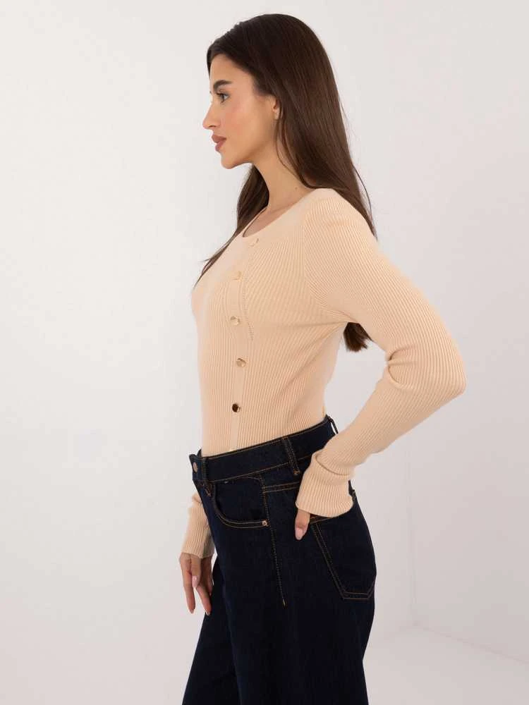 Wool Fashion Italia Megztinis-AT-SW-2332-2,62-smėlio spalvos
