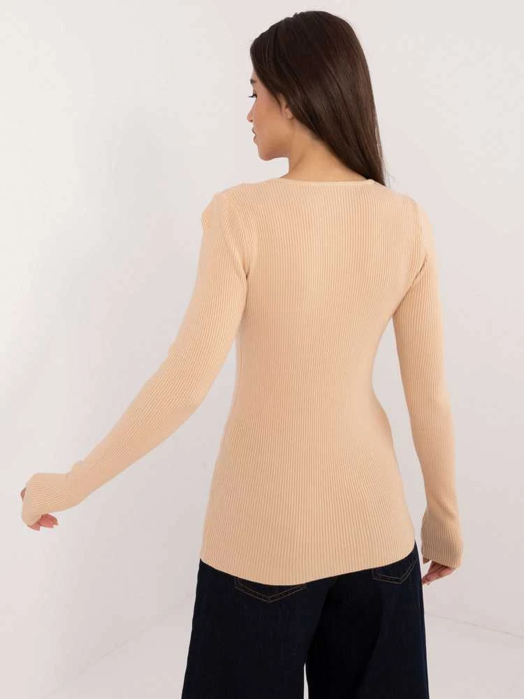 Wool Fashion Italia Megztinis-AT-SW-2332-2,62-smėlio spalvos