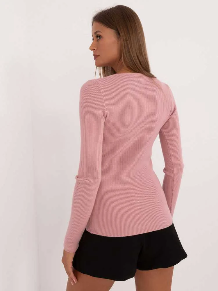 Wool Fashion Italia Megztinis-AT-SW-2332-2,65-tamsiai rožinis