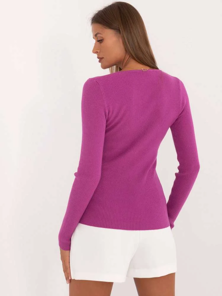Wool Fashion Italia Megztinis-AT-SW-2332-2,65-tamsiai violetinis