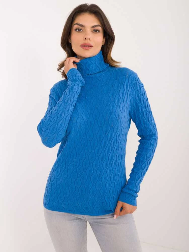 Wool Fashion Italia Megztinis-AT-SW-2334-2,61-mėlynas