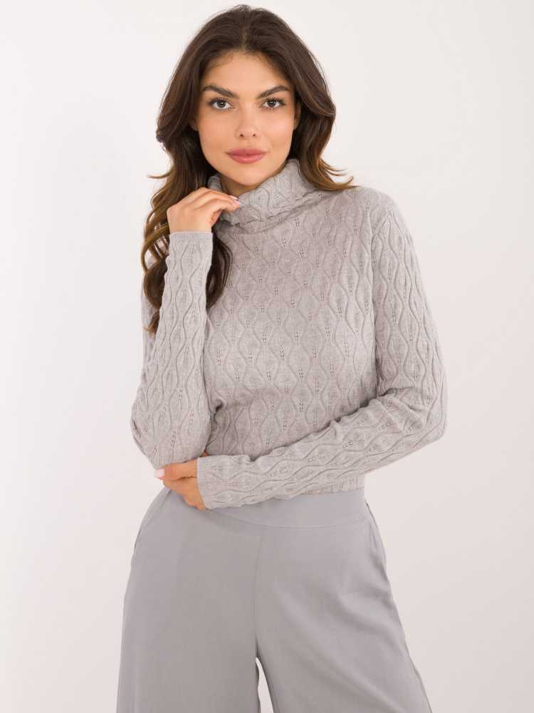 Wool Fashion Italia Megztinis-AT-SW-2334-2,61-pilkas
