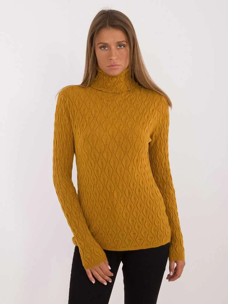 Wool Fashion Italia Megztinis-AT-SW-2334-2,61-tamsiai geltonas