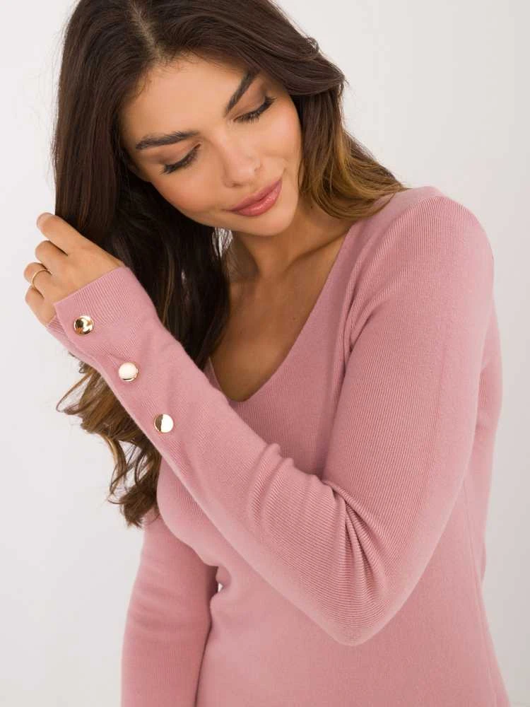 Wool Fashion Italia Megztinis-AT-SW-2334.49-tamsiai rožinis