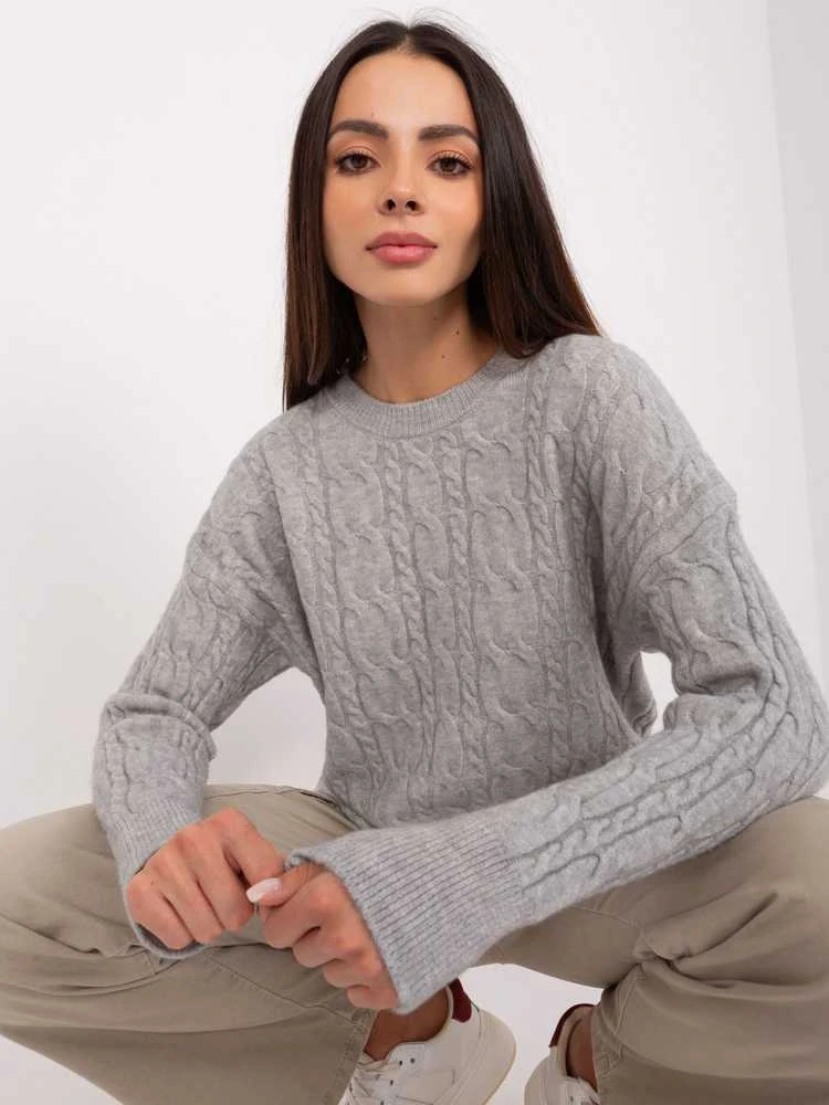 Wool Fashion Italia Megztinis-AT-SW-2335-1.68P-pilkas