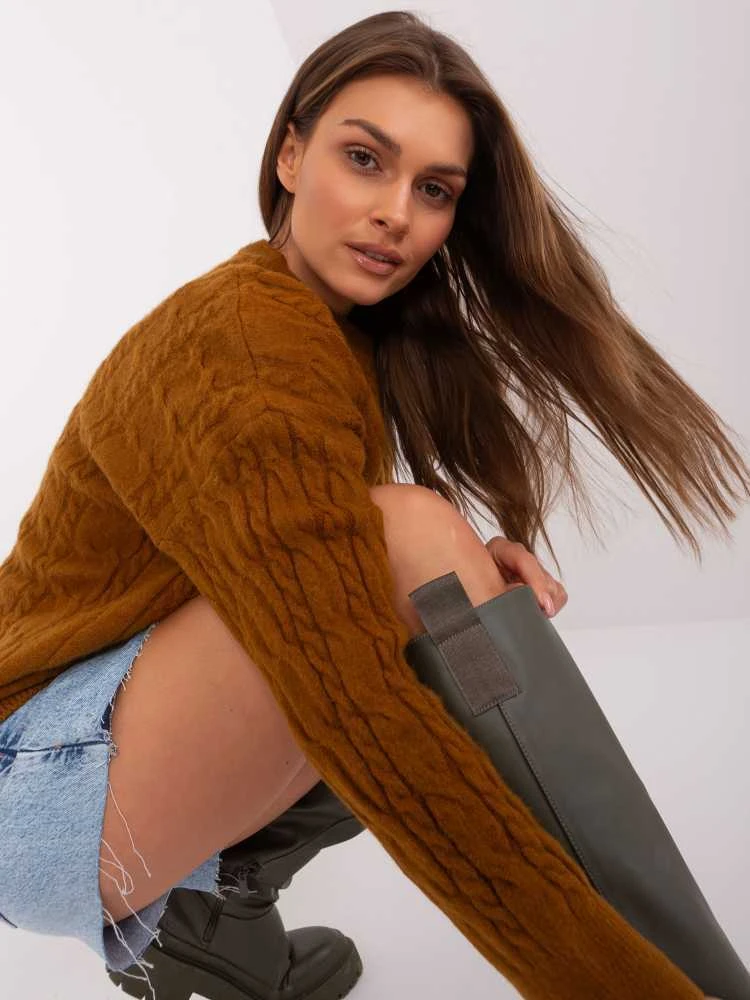 Wool Fashion Italia Megztinis-AT-SW-2335-1,68P-šviesiai rudas