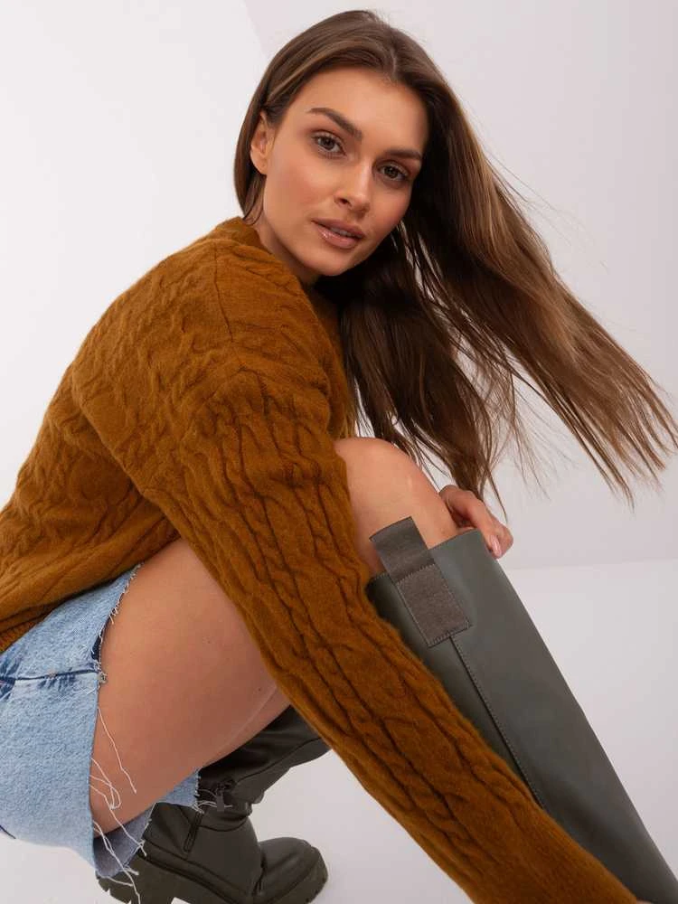 Wool Fashion Italia Megztinis-AT-SW-2335-1,68P-šviesiai rudas