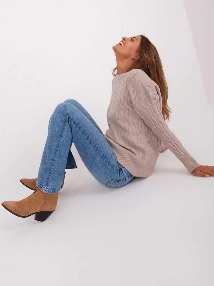 Wool Fashion Italia Megztinis-AT-SW-2335.27-smėlio spalvos