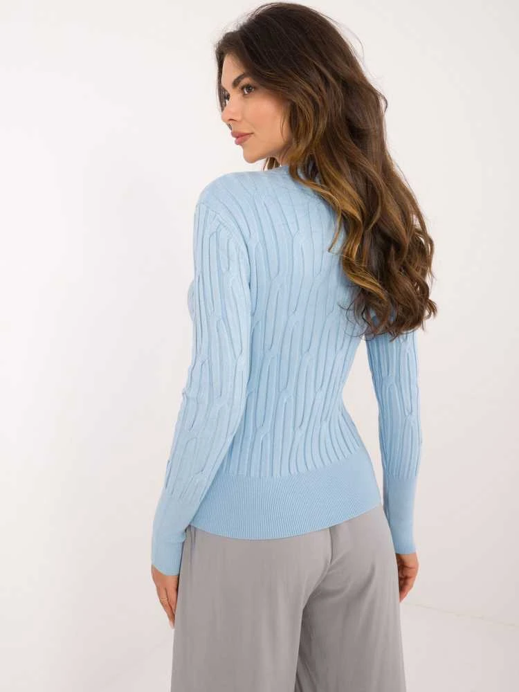 Wool Fashion Italia Megztinis-AT-SW-2338-2.00-šviesiai mėlynas