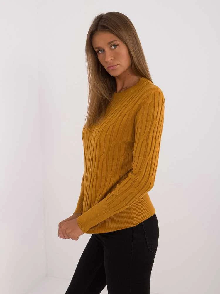 Wool Fashion Italia Megztinis-AT-SW-2338-2.00-tamsiai geltonas