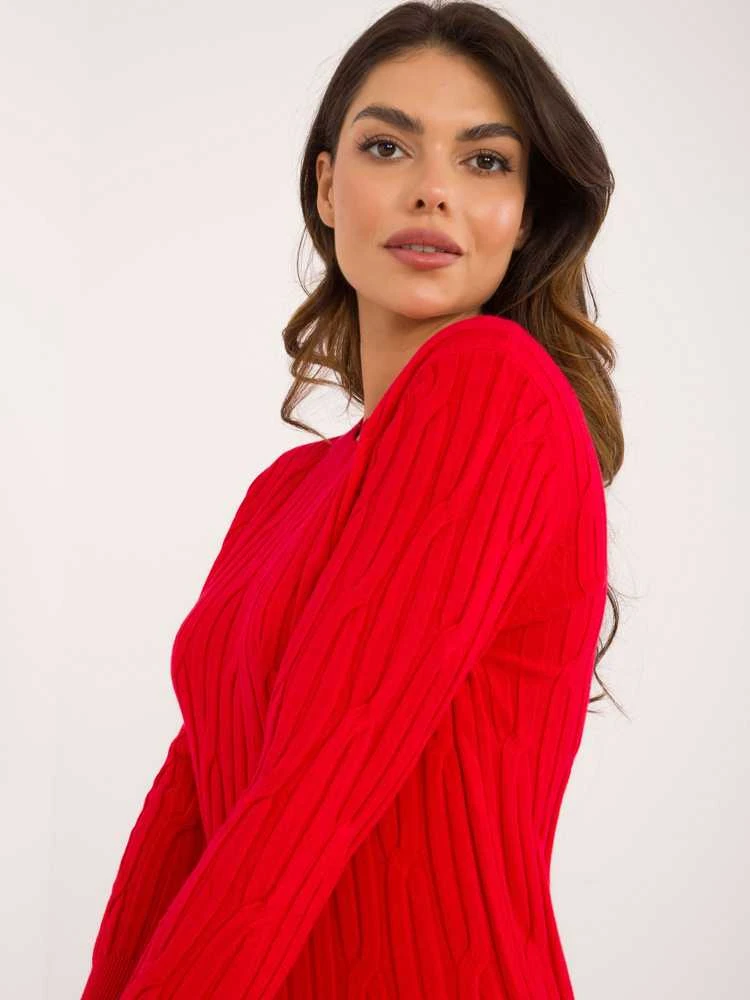 Wool Fashion Italia Megztinis-AT-SW-2338-2,61-tamsiai raudonas