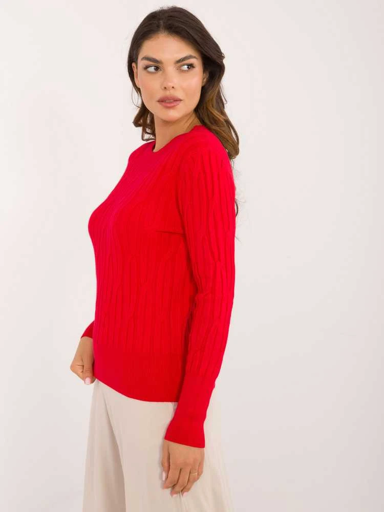Wool Fashion Italia Megztinis-AT-SW-2338-2,61-tamsiai raudonas