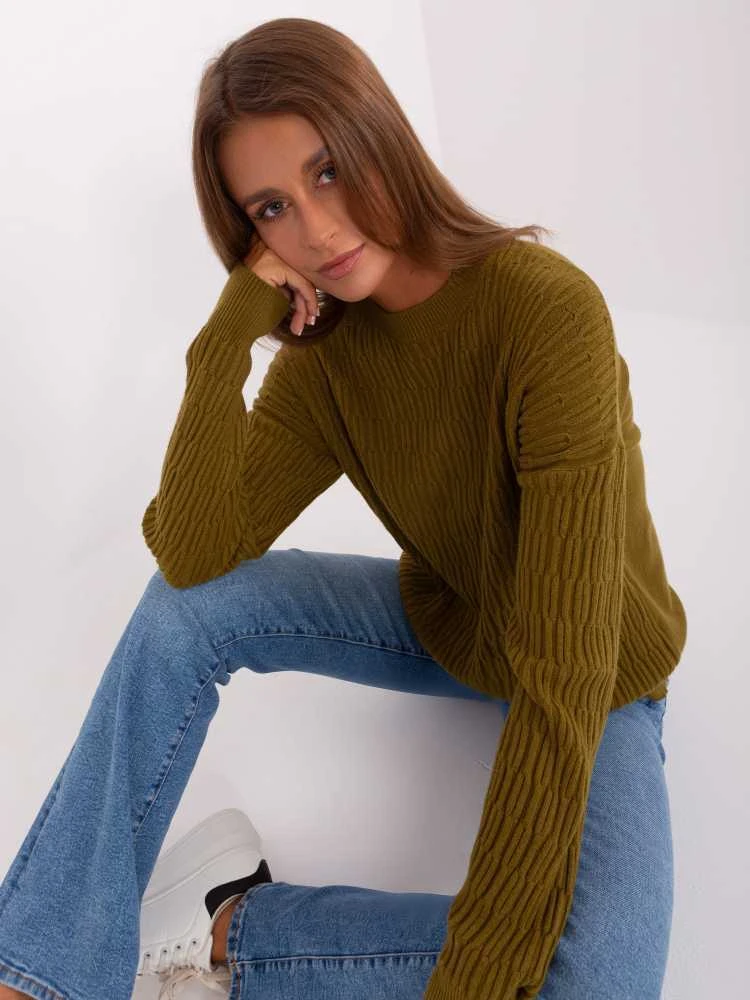 Wool Fashion Italia Megztinis-AT-SW-2338.14P-alyvuogių