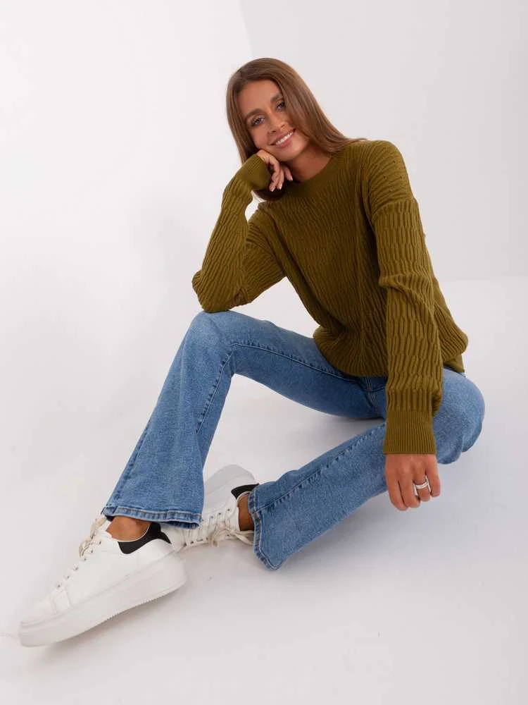 Wool Fashion Italia Megztinis-AT-SW-2338.14P-alyvuogių