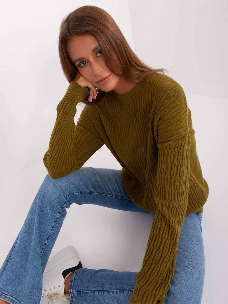 Wool Fashion Italia Megztinis-AT-SW-2338.14P-alyvuogių