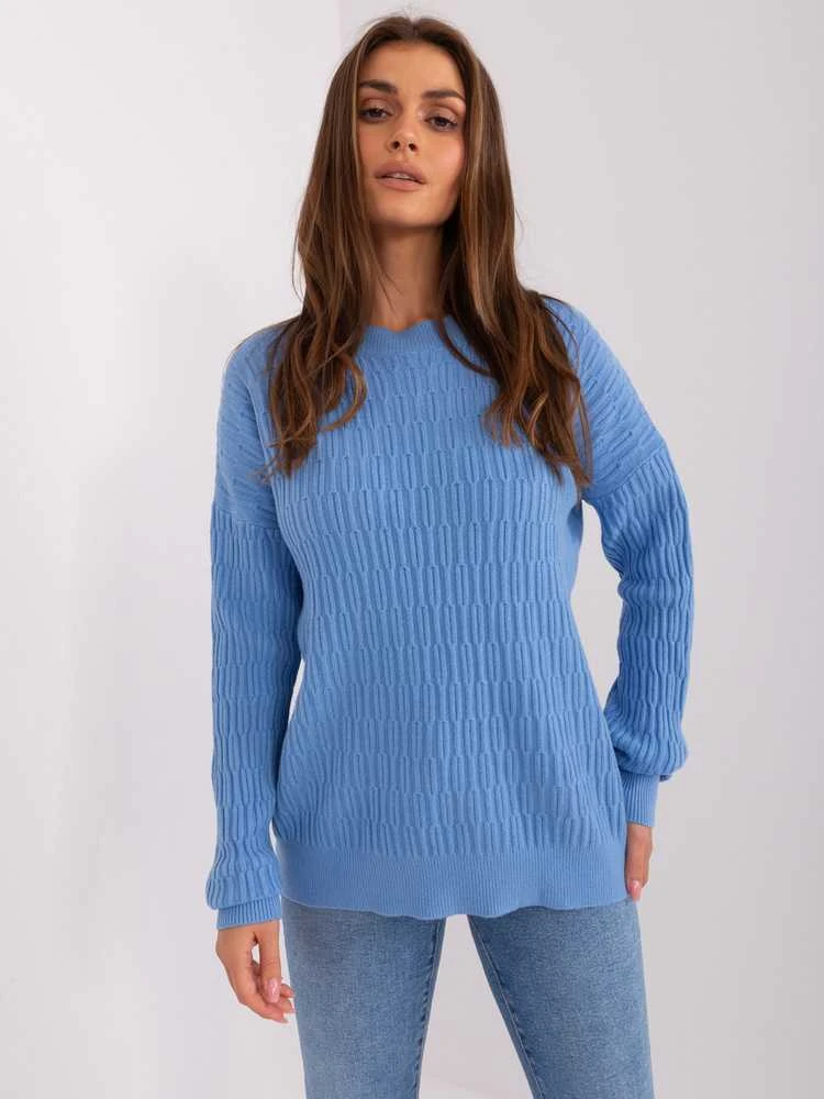 Wool Fashion Italia Megztinis-AT-SW-2338.14P-mėlynas