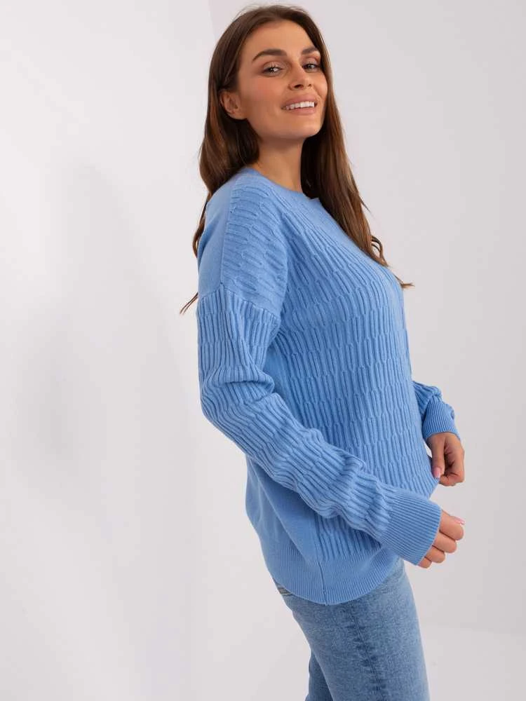 Wool Fashion Italia Megztinis-AT-SW-2338.14P-mėlynas