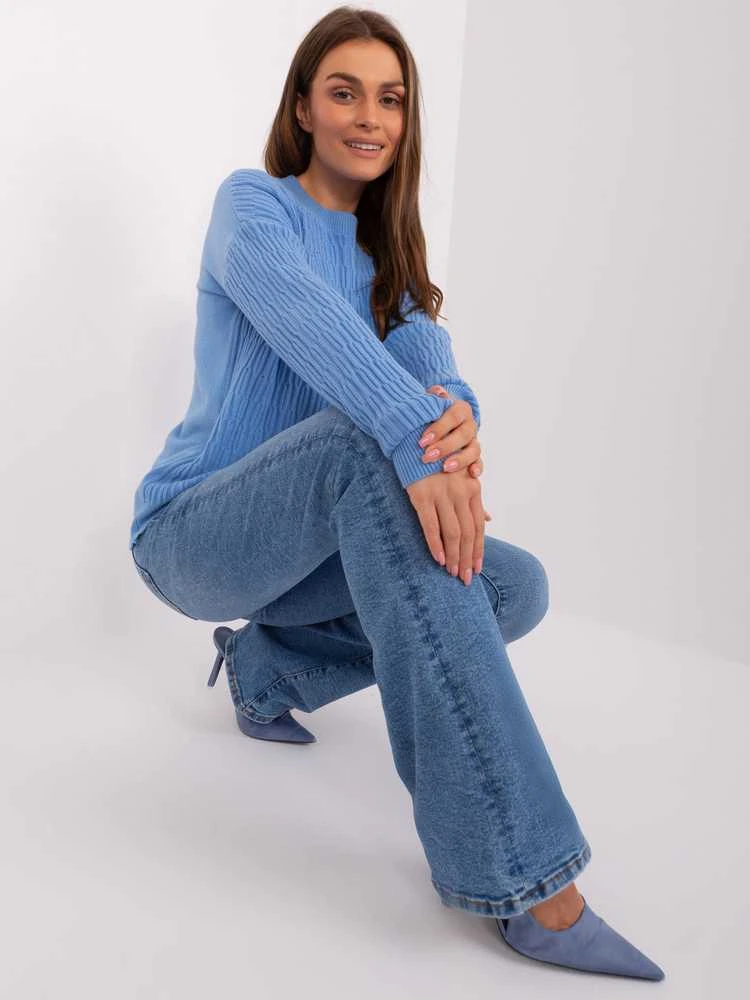 Wool Fashion Italia Megztinis-AT-SW-2338.14P-mėlynas