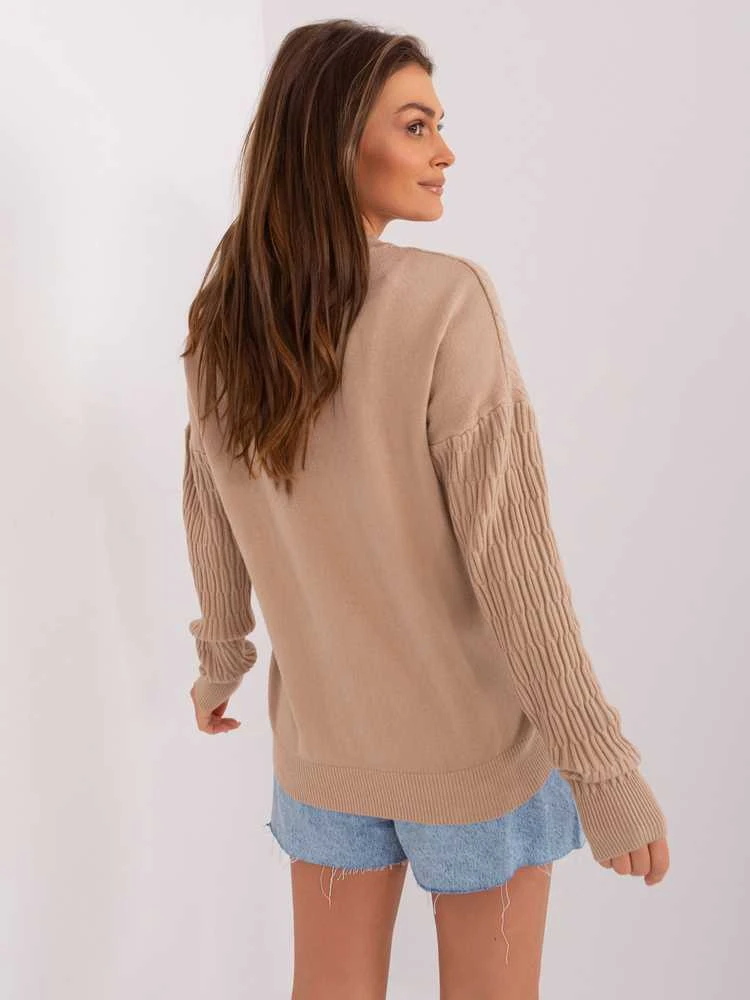 Wool Fashion Italia Megztinis-AT-SW-2338.14P-smėlio spalvos