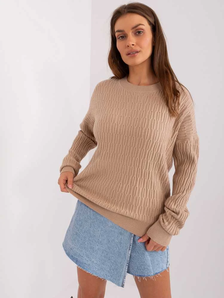 Wool Fashion Italia Megztinis-AT-SW-2338.14P-smėlio spalvos