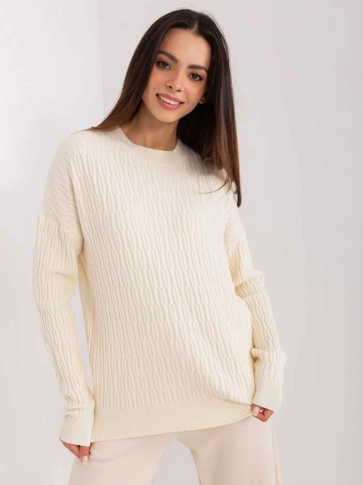 Wool Fashion Italia Megztinis-AT-SW-2338.14P-šviesiai smėlio spalvos