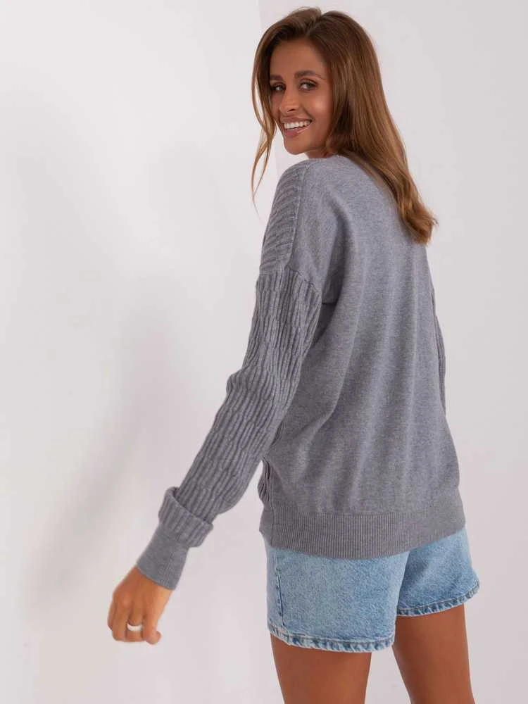 Wool Fashion Italia Megztinis-AT-SW-2338.14P-tamsiai pilkas