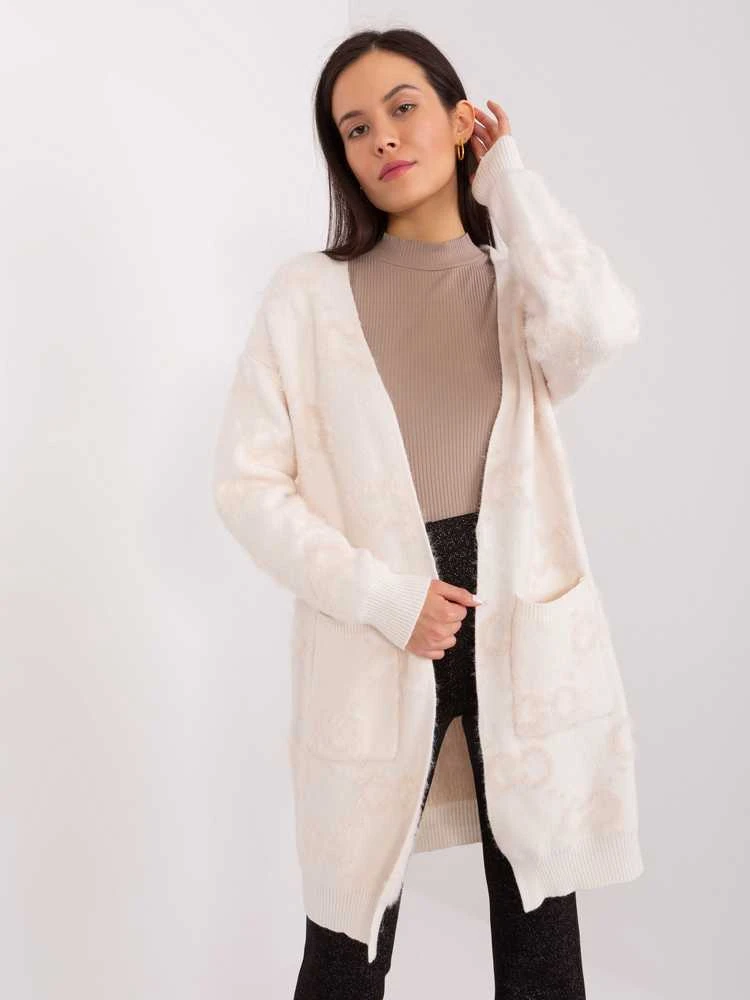 Wool Fashion Italia Megztinis-AT-SW-23401-A.39-šviesiai smėlio spalvos