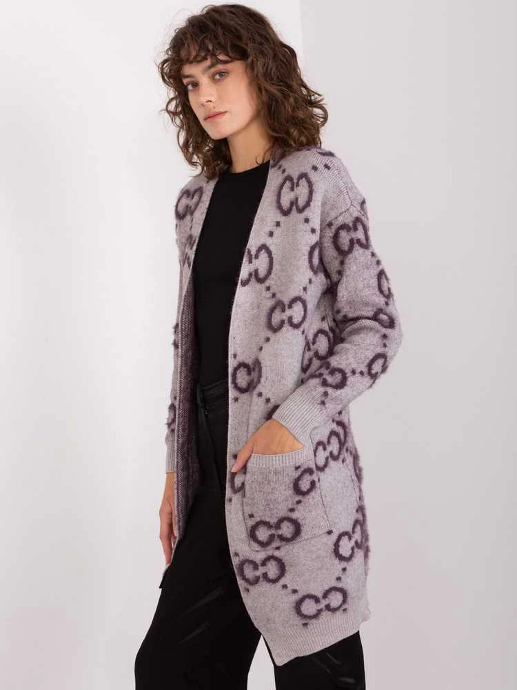 Wool Fashion Italia Megztinis-AT-SW-23401-A.96-tamsiai violetinis