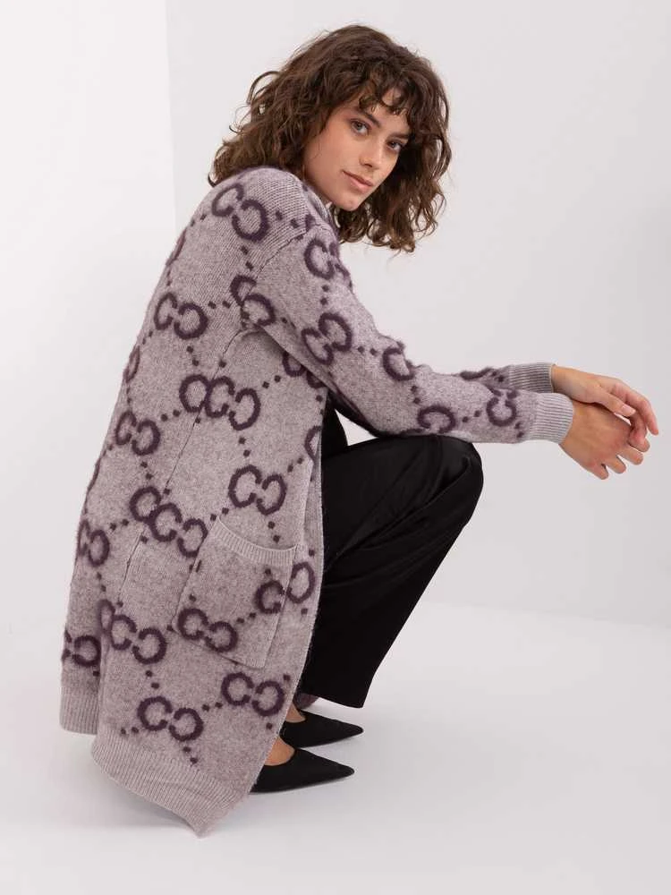 Wool Fashion Italia Megztinis-AT-SW-23401-A.96-tamsiai violetinis