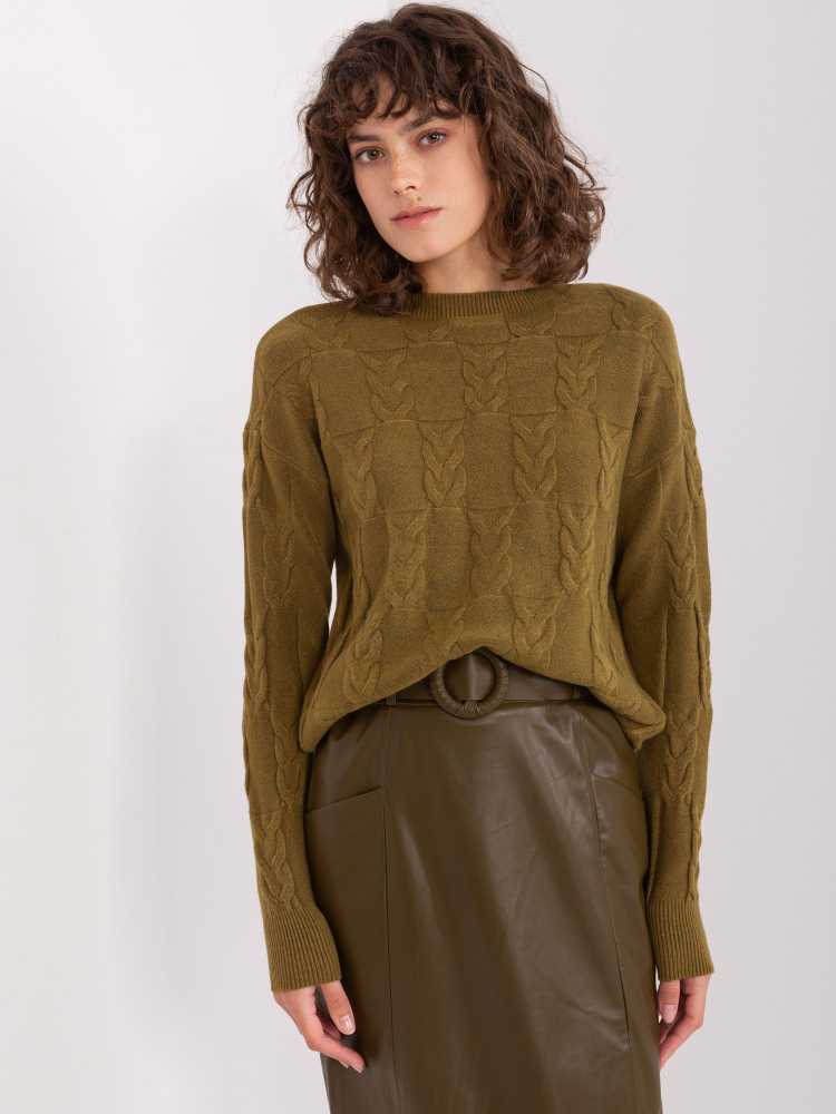 Wool Fashion Italia Megztinis-AT-SW-2340.10-khaki