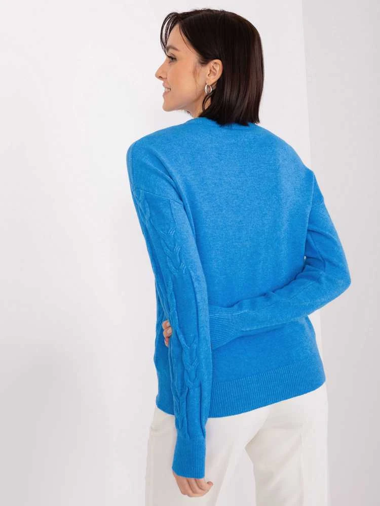 Wool Fashion Italia Megztinis-AT-SW-2340.10-mėlynas