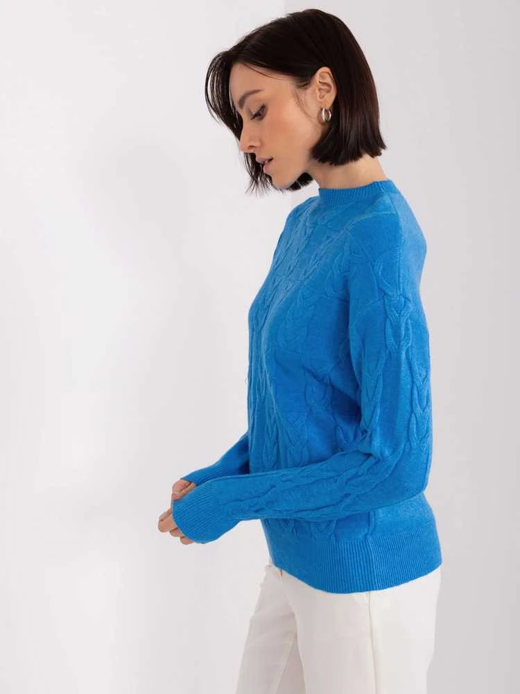 Wool Fashion Italia Megztinis-AT-SW-2340.10-mėlynas