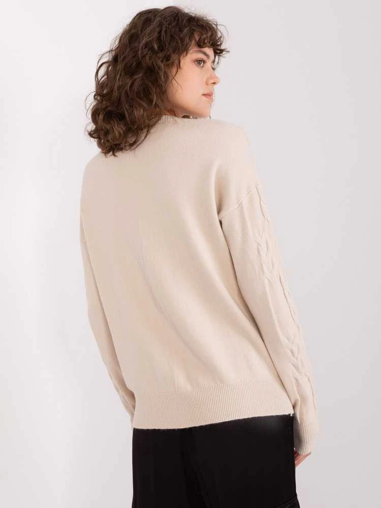 Wool Fashion Italia Megztinis-AT-SW-2340.10-šviesiai smėlio spalvos