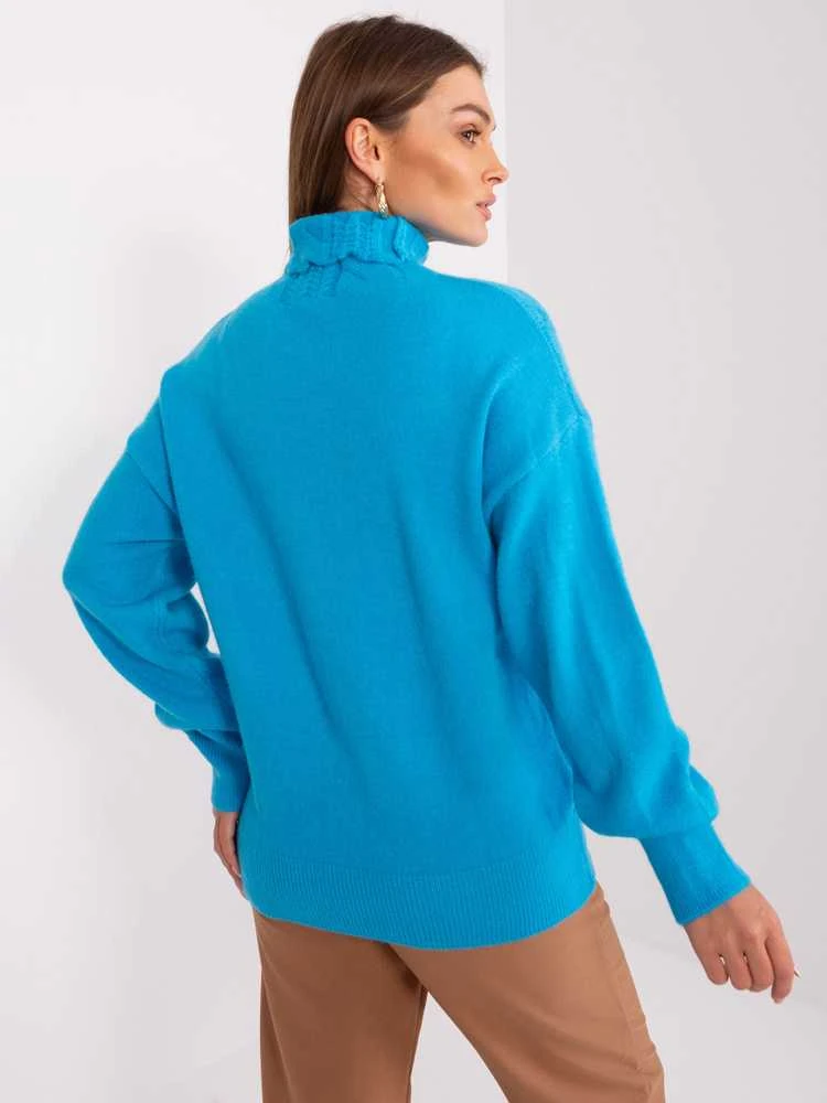 Wool Fashion Italia Megztinis-AT-SW-23401.97P-mėlynas