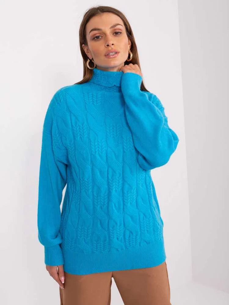 Wool Fashion Italia Megztinis-AT-SW-23401.97P-mėlynas