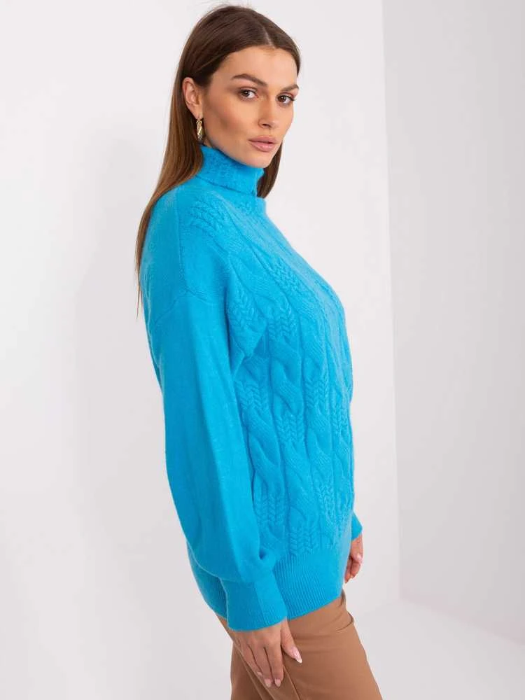 Wool Fashion Italia Megztinis-AT-SW-23401.97P-mėlynas