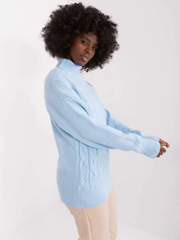 Wool Fashion Italia Megztinis-AT-SW-23401.97P-mėlynas