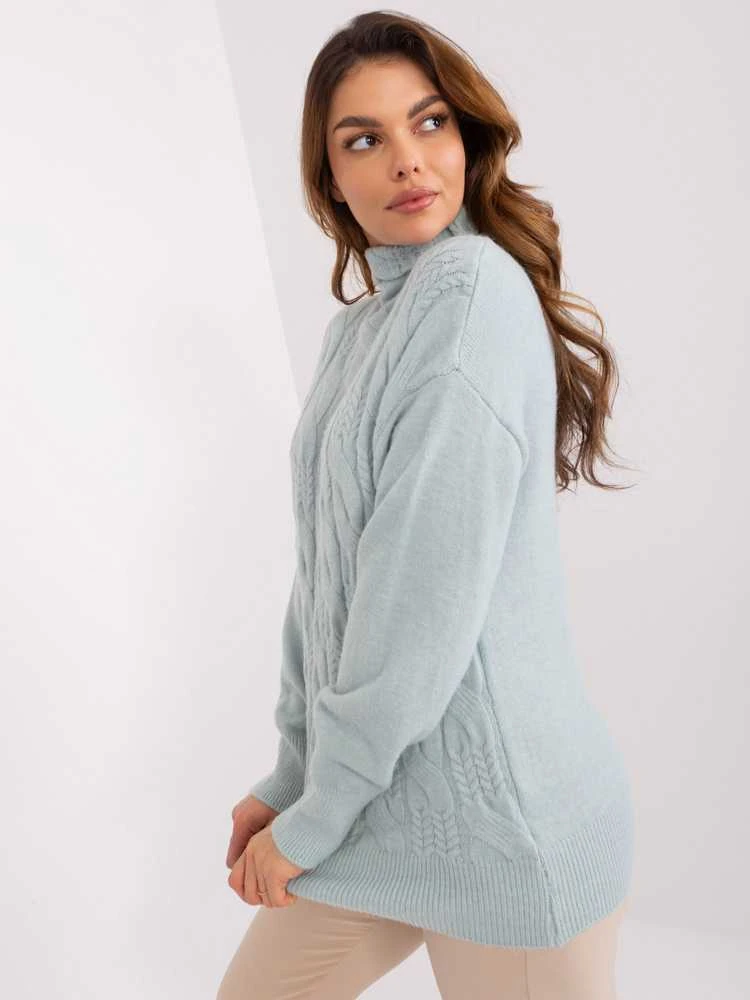 Wool Fashion Italia Megztinis-AT-SW-23401.97P-mėtinė