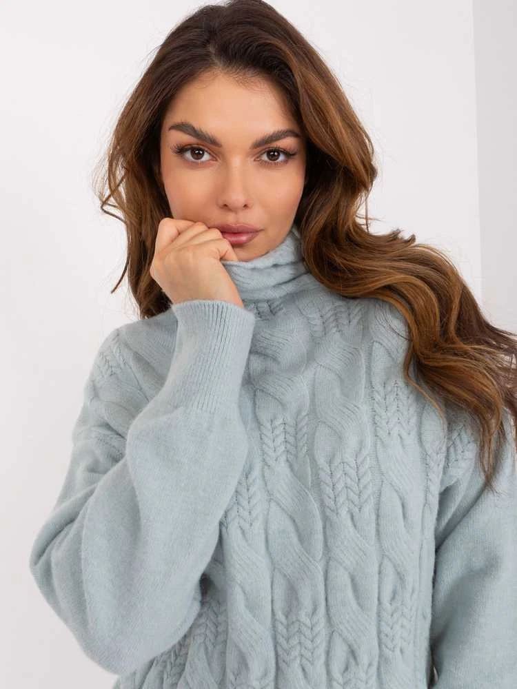 Wool Fashion Italia Megztinis-AT-SW-23401.97P-mėtinė