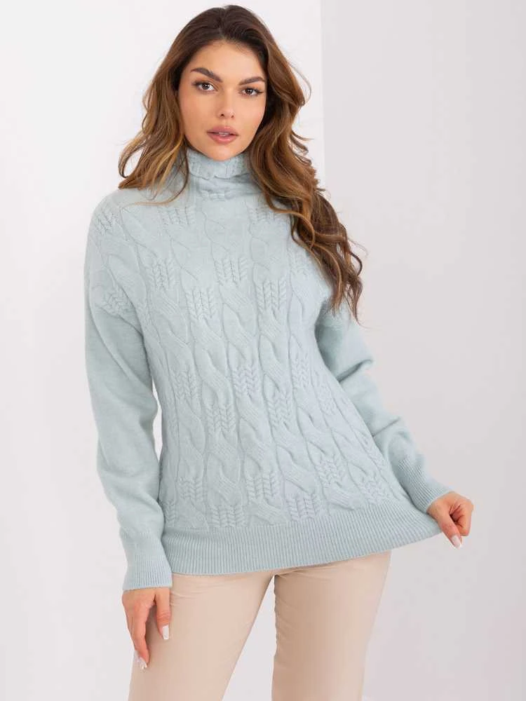 Wool Fashion Italia Megztinis-AT-SW-23401.97P-mėtinė